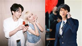 準新郎陳漢典在舞台劇《明星養老院》與許多資深明星有許多精彩對手戲，戲裡戲外都逗趣。（圖／金星文創提供）