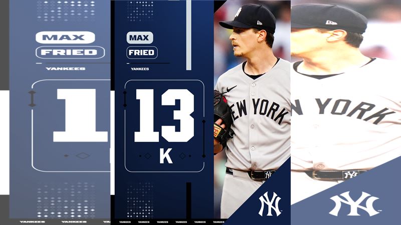 洋基先發投手佛里德（Max Fried）飆13K平生涯新高。（圖／翻攝自MLB推特）