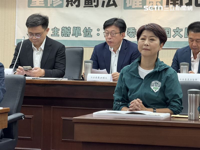 郭國文邀請多位南部綠委召開記者會，未在出席名單之列的陳亭妃突然現身。（圖／記者劉秀敏攝影）