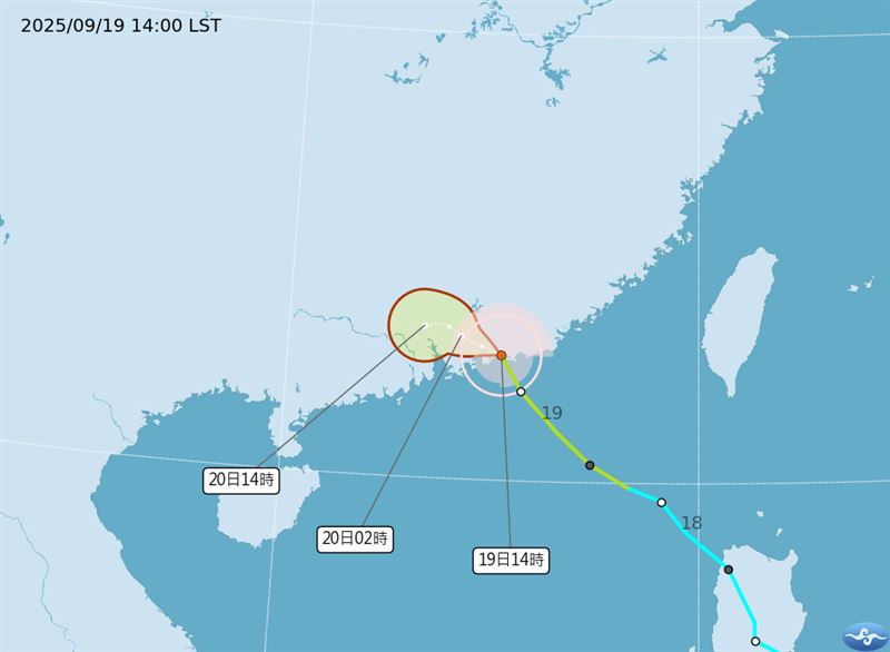 「樺加沙」颱風威脅升高。（圖／翻攝中央氣象署網站）