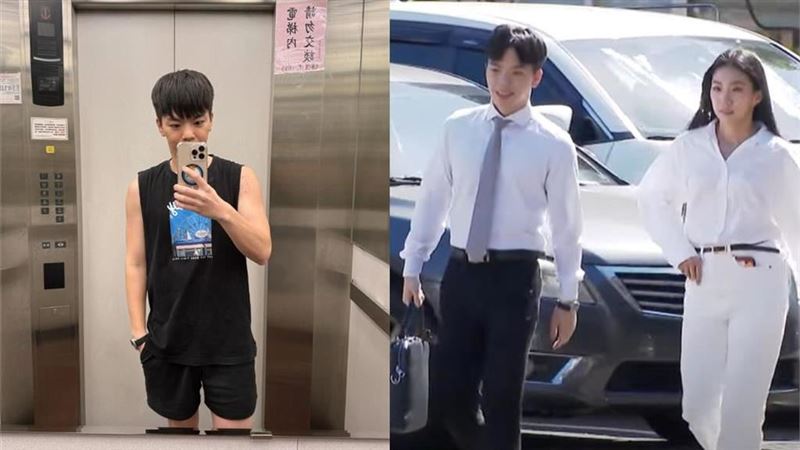 郭柏鴻律師在Threads發出工作、居家服對比照。（圖／翻攝自Threads）