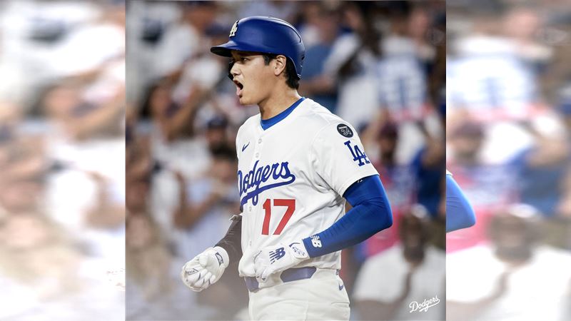 大谷翔平逆轉3分砲。（圖／翻攝自X平台 @Dodgers）