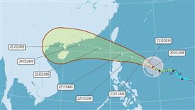 樺加沙登陸機率雖低，但其暴風圈較大，掃過台灣時仍會對天氣造成影響。（圖／氣象署）