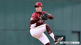 胡金龍引退賽，樂天桃猿先發投手林子崴。（圖／記者劉彥池攝影）