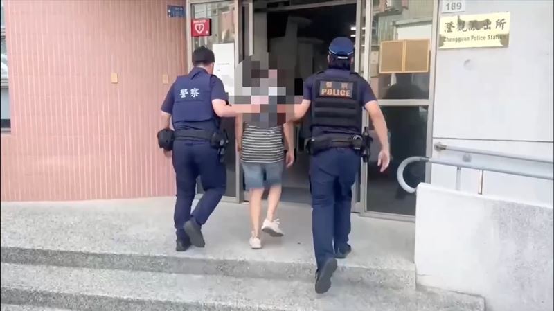 肇事的陳姓男子被警方逮捕到案。（圖／翻攝畫面）
