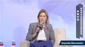 英國在台辦事處代表包瓊郁出席總統府全社會防衛韌性國際論壇。（圖／總統府提供） 