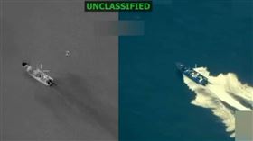 川普公布美軍攻擊毒梟走私船的影片。（圖／翻攝自Truth Social @realDonaldTrump）