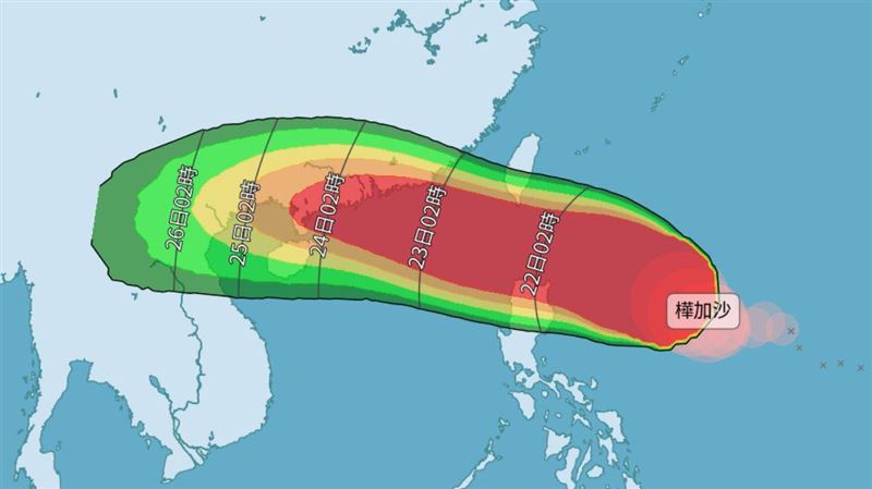颱風假？樺加沙最新路徑曝　暴風侵襲85％