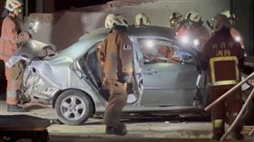 新竹,自小客車,車禍,建築工地,養生館,死亡。（圖／翻攝畫面）