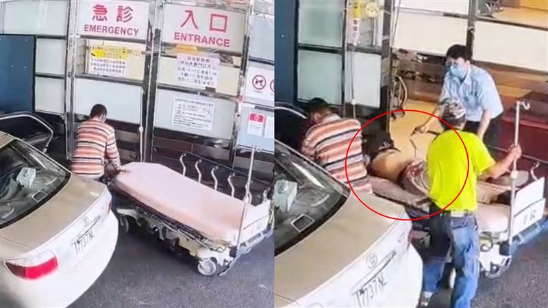 徐姓雇主沒叫救護車，而是找另一名黎姓男子夥同開車至聖馬爾定醫院丟包閃人。（圖／民眾提供）