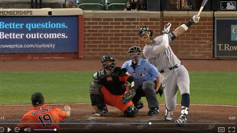 賈吉（Aaron Judge）21日掃出本季第49轟。（圖／翻攝自MLB官網）