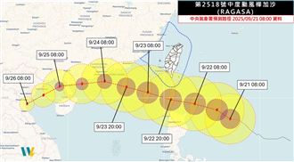 樺加沙恐達強颱等級 台灣風雨時程一次看