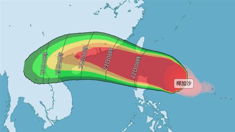 週一颱風假有望?樺加沙暴風圈侵襲率90%
