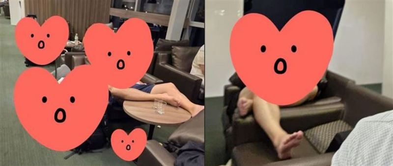 韓旅客在越南機場「不文明」行徑引發熱議，韓網自嘲：「和中國人沒兩樣」。(圖/翻攝threads)