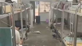 湖南一所學校把廁所改建成宿舍，但裡面骯髒不堪，留下4個半開放的廁所。（圖／翻攝自大象新聞）