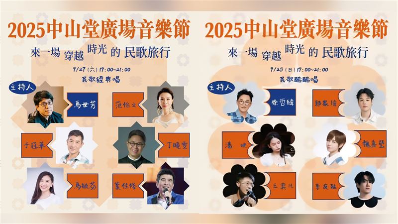 2025中山堂廣場音樂節9月27、28日登場。（圖／中山堂廣場音樂節提供）