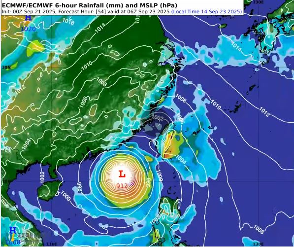 颱風後的降雨更為兇猛，持續時間也更長。（圖／翻攝自天氣職人-吳聖宇）