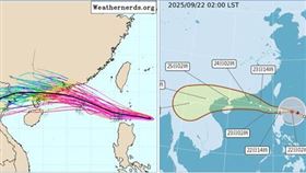 各國模擬路徑通過巴士海峽。（圖／洩天機教室）