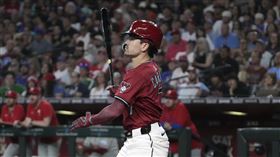 卡洛爾（Corbin Carroll）成為響尾蛇隊史首位單季「30轟、30盜」打者。（圖／美聯社／達志影像）