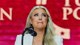 柯克遺孀艾瑞卡柯克21日在告別式上表示原諒凶手。（圖／路透社／達志影像）