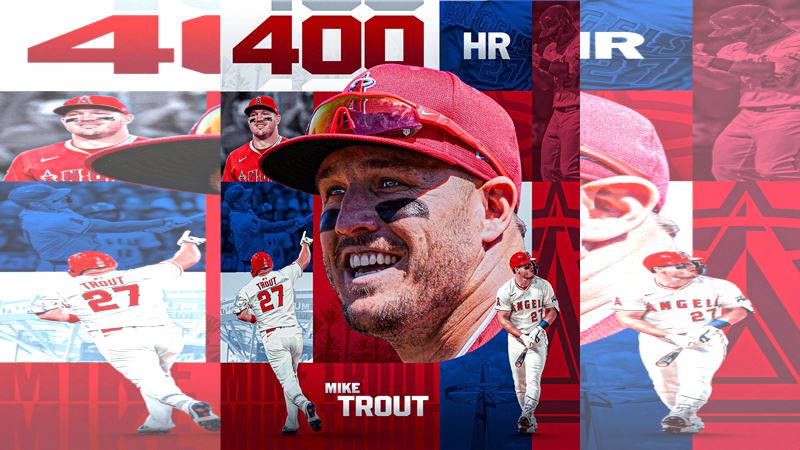 楚奧特（Mike Trout）締造生涯400轟。（圖／翻攝自MLB X）