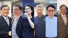 國民黨主席參選人左至右：郝龍斌、羅智強、鄭麗文、張亞中、卓伯源、蔡志弘。（組合圖／資料照）