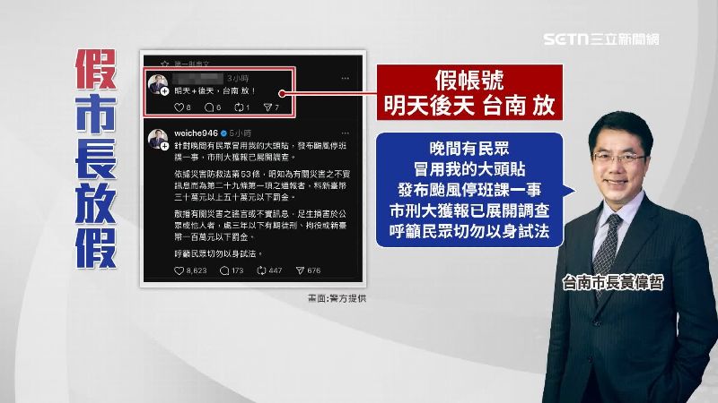 台南市長黃偉哲發文澄清