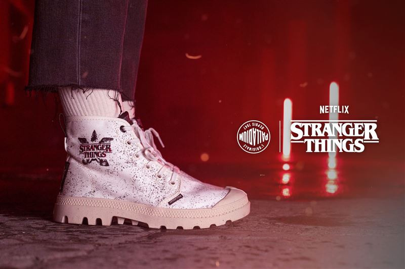 PALLADIUM攜《STRANGER THINGS》，推出兩大聯名主題HELLFIRE地獄火系列與DEMODOG魔狗系列。（圖／品牌業者提供）