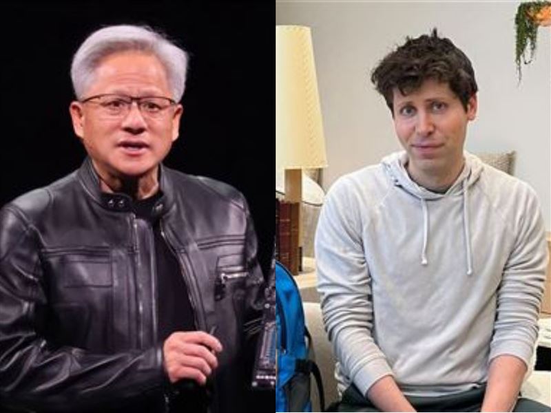 美國總統川普推動H-1B簽證費調漲至10萬美元，引發科技圈震撼。對此輝達黃仁勳與OpenAI執行長Sam Altman強調「需要最聰明的人才」，正面回應美國新政。（圖／記者鄭孟晃攝影、翻攝自X@SAM ALTMAN）