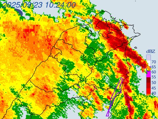 氣象署10時54分氣象署發布大雷雨即時訊息。（圖／翻攝自中央氣象署）