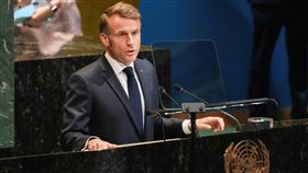 法國總統馬克宏積極推動與支持兩國方案。（圖／路透社／達志影像）