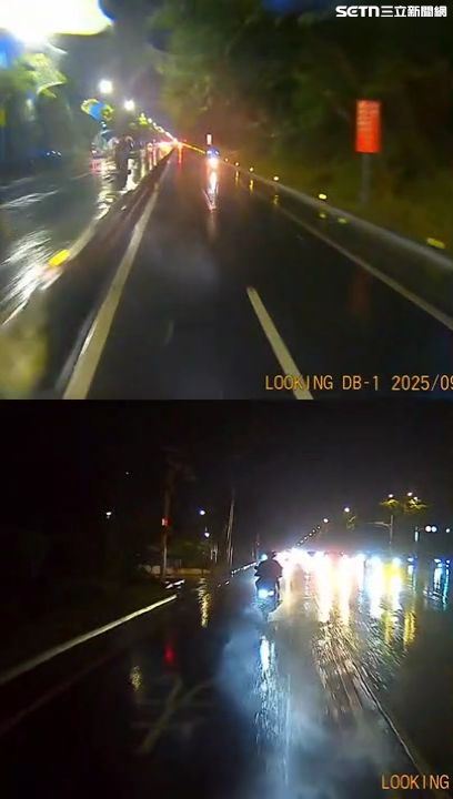 北市盧婦騎車載著10歲兒子行經大度路時自撞分隔島送醫救治。（圖／翻攝畫面）
