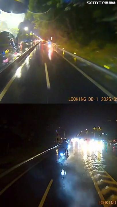 北市盧婦騎車載著10歲兒子行經大度路時自撞分隔島送醫救治。（圖／翻攝畫面）