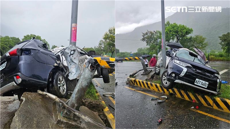 新／警車載人犯自撞…卡安全島！嫌犯不治