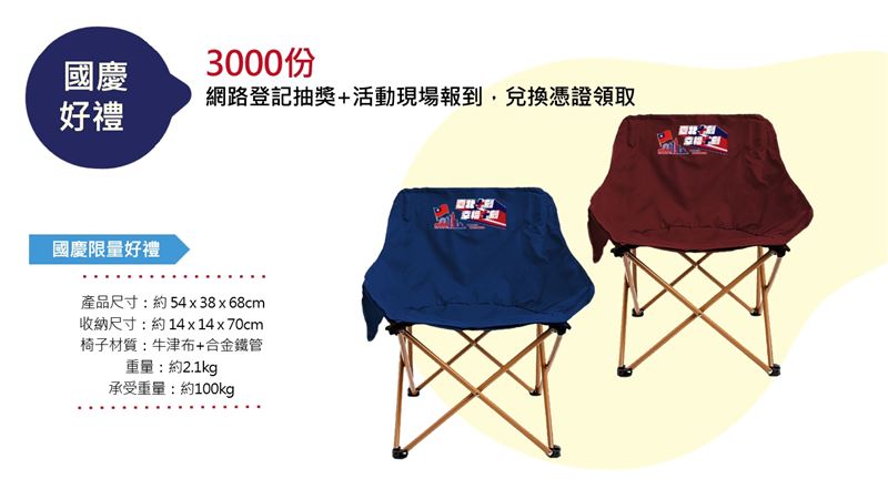 北市限量3000份「國慶椅」登記抽籤方式一次看。（圖／翻攝畫面）
