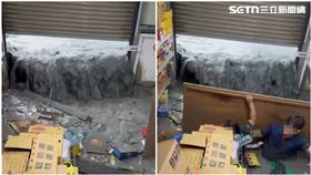 花蓮,堰塞湖,溢流,淹水,洪災,光復鄉,災情,全聯,受困（圖／翻攝畫面）