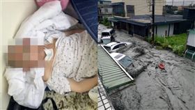 光復鄉大同村的老家2樓被大水淹沒，癱瘓氣切的父親和家人受困屋頂。（圖／翻攝自Threads）