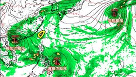 樺加沙、浣熊、博羅依三颱共舞（圖／翻攝自林老師氣象站臉書）