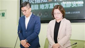 民進黨團「政治口水閃一邊  救災搶險 平安第一 」記者會。（圖／記者楊士誼攝影）