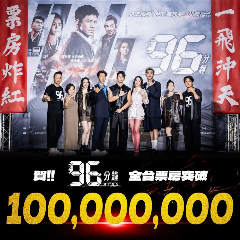 官方粉絲專頁發文，一同與粉絲慶祝票房破億的好消息。（圖／翻攝自96分鐘臉書）