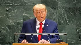 川普23日在紐約的聯合國大會上發表演說。（圖／翻攝自聯合國網站）