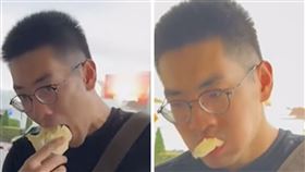 因榴槤不能上飛機，一個中國的家庭，為了不浪費水果，竟在機場外大嗑5.5公斤榴槤。翻攝自抖音