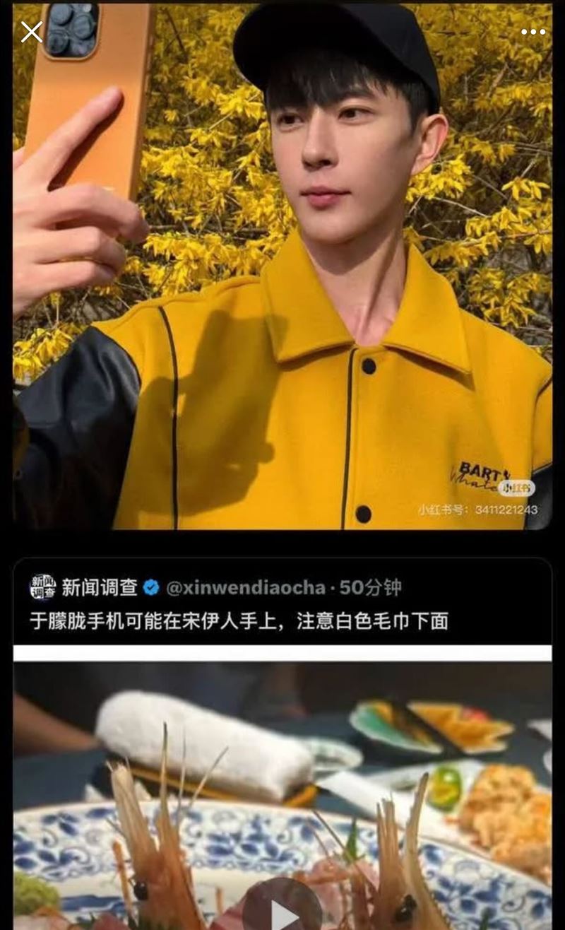 于朦朧的死被懷疑與宋伊人脫不了關係。（圖／翻攝自微博）