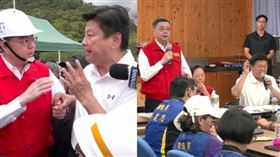 卓榮泰赴花蓮光復勘災，兩度跟傅崐萁吵起來(組合圖／翻攝畫面)
