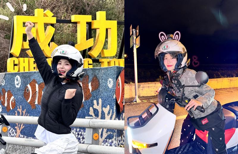李多慧曾經環島經過花蓮宜蘭，遇上康芮颱風特別有感。（組合圖／翻攝自李多慧 IG）