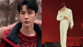 范世錡（右）在于朦朧（左）死亡2天後，在演唱會上突然仰望天空「摸肚子」，被網友指根本是挑釁。（圖／翻攝自微博）