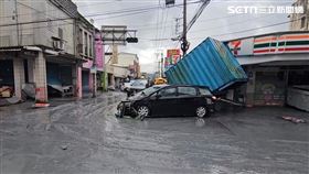 最新空拍畫面，花蓮光復鄉，市區慘況曝，街道滿是泥濘，淤泥，受災慘重(圖／翻攝畫面)
