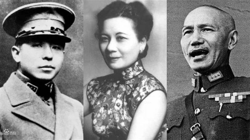 張學良、宋美齡、蔣介石（由左至右）三人之間有著微妙的關係。（圖／翻攝自百度百科）