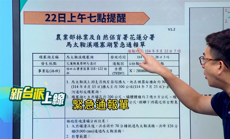 民進黨發言人卓冠廷指出，農業部在9月22日上午7點就已發出「緊急通報單」。（圖／翻攝自新台派上線）