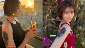 河北彩伽最近在社群PO照，右手手臂上疑似多了花瓣圖騰的刺青，被外界質疑犯了日本AV界的大忌。（圖／翻攝自河北彩伽IG）